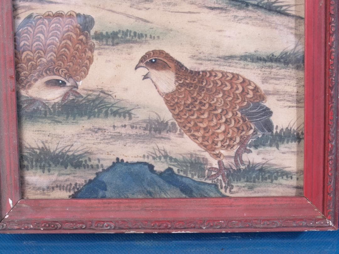 唐物　民間仕入れ品　清時代木製肉筆絵※激安骨董品R1600A5-2