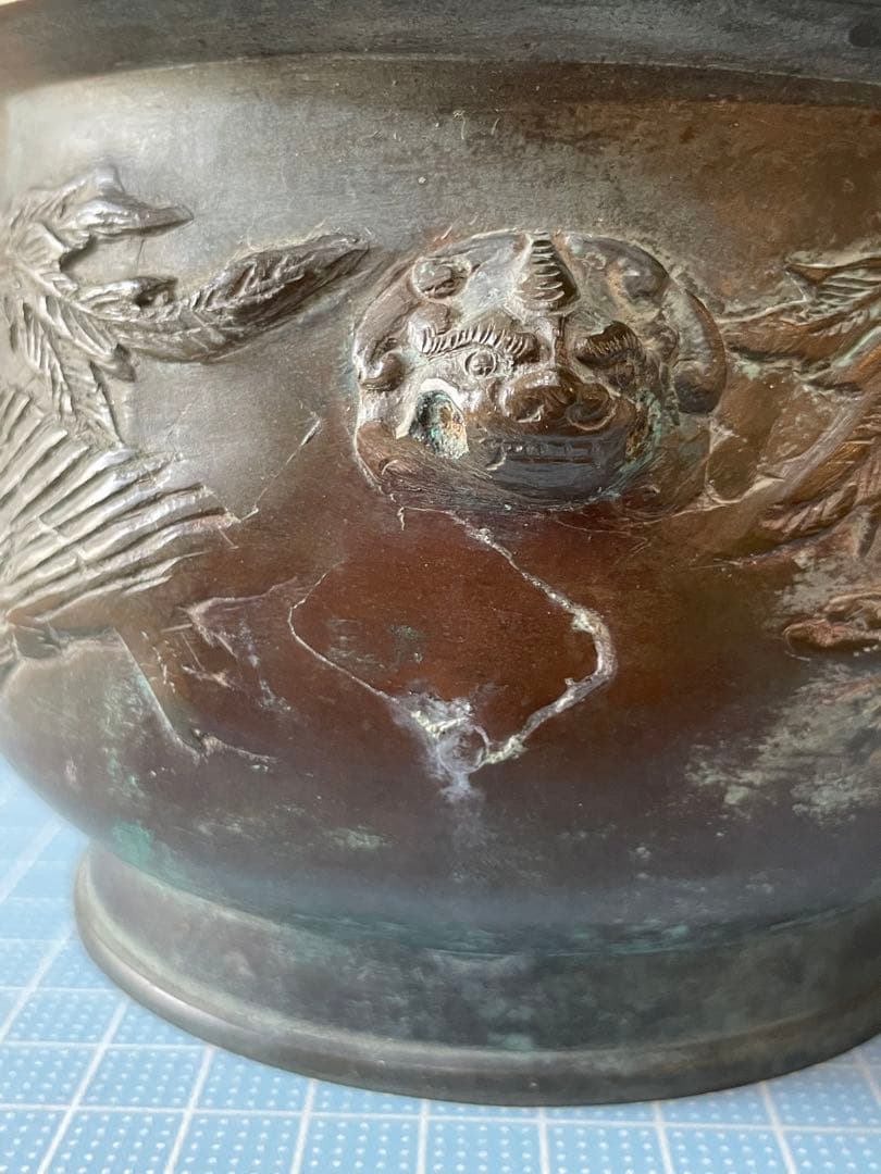 香炉？【m555 骨董品　銅　中国　唐銅　香炉　お香立　火鉢　手あぶり　レトロ】