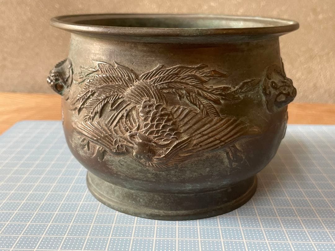 香炉？【m555 骨董品　銅　中国　唐銅　香炉　お香立　火鉢　手あぶり　レトロ】