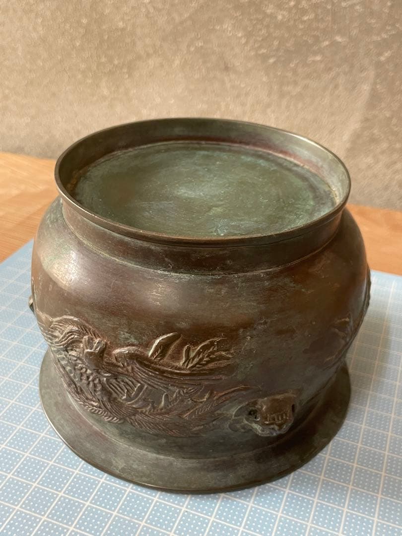香炉？【m555 骨董品　銅　中国　唐銅　香炉　お香立　火鉢　手あぶり　レトロ】