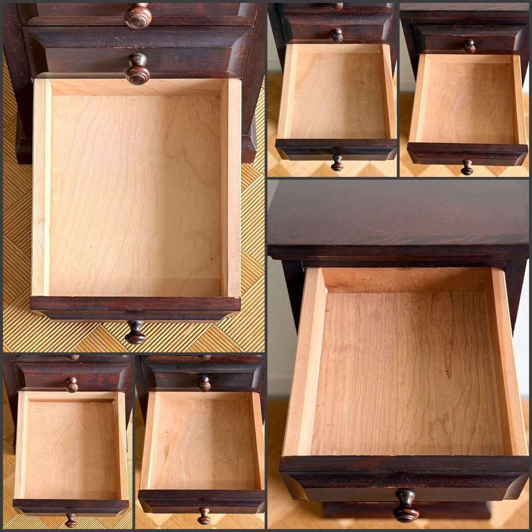 SNT1296 北海道民芸家具 神居民芸 樺材 無垢 引き出し 小箪笥 6段