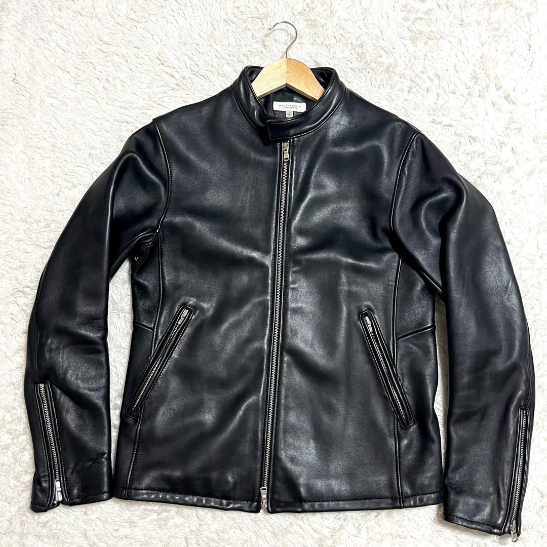 ✨美品✨ユナイテッドアローズ ラムレザー 本革 Lサイズ レザージャケット