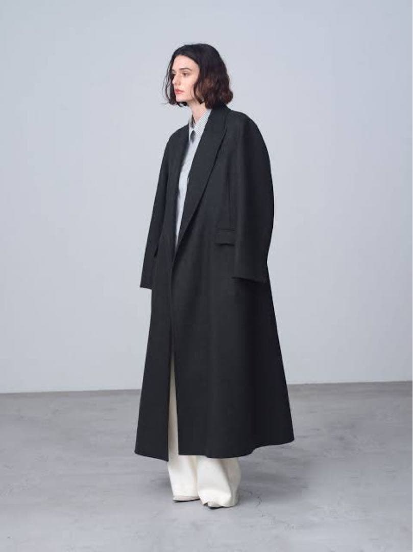 ebure エブール 新品タグ付 ファインウールリバーコート