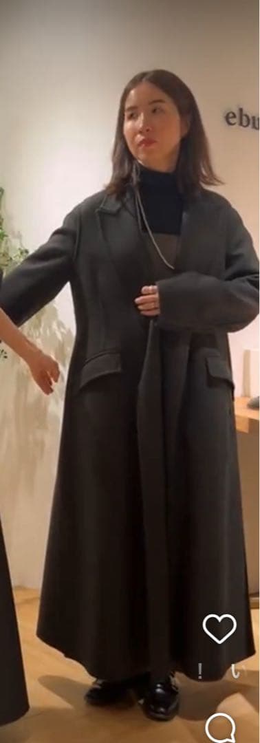 ebure エブール 新品タグ付 ファインウールリバーコート