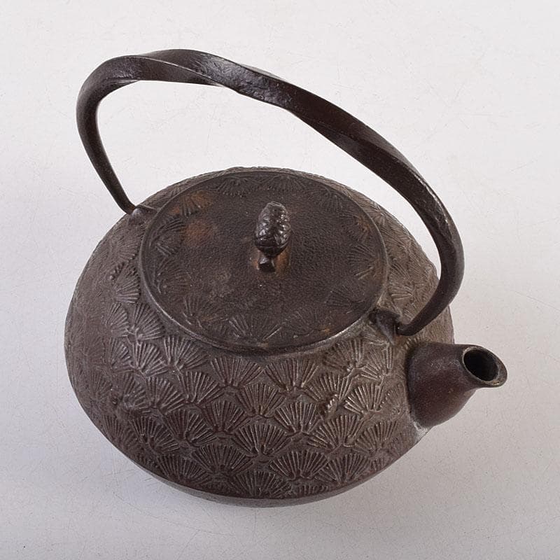 煎茶道具　南部鉄器　松葉文　鉄瓶　鉄釜　V　8339