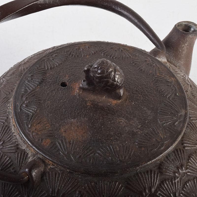 煎茶道具　南部鉄器　松葉文　鉄瓶　鉄釜　V　8339