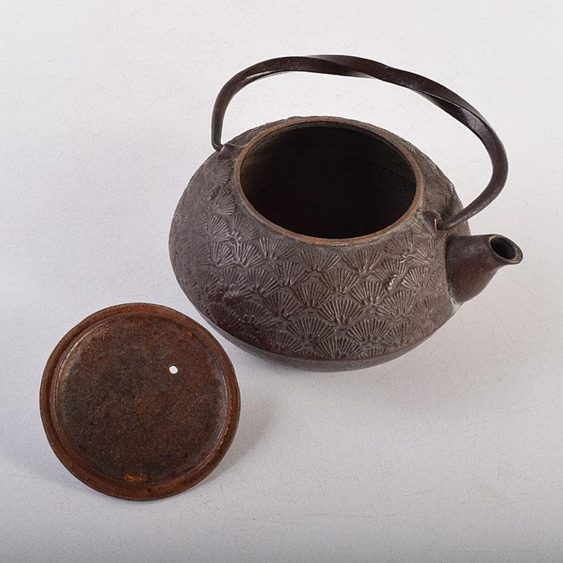 煎茶道具　南部鉄器　松葉文　鉄瓶　鉄釜　V　8339
