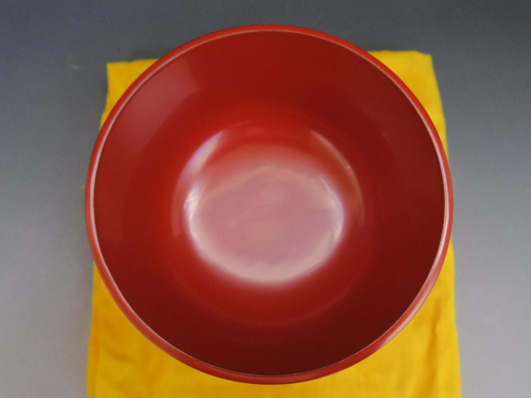 【輪島塗】粥椀 大向高州堂 塗師 富三 朱塗 高台黒塗 一客 天然木 栞 共箱