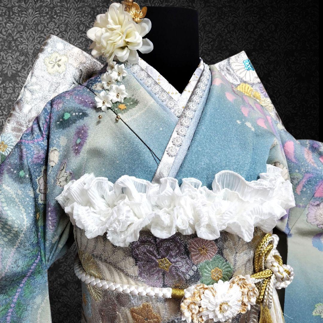 お直し無料！振袖フルセット(8点)・辻ヶ花・辻が花・絞り・胴裏正絹・高級手縫い