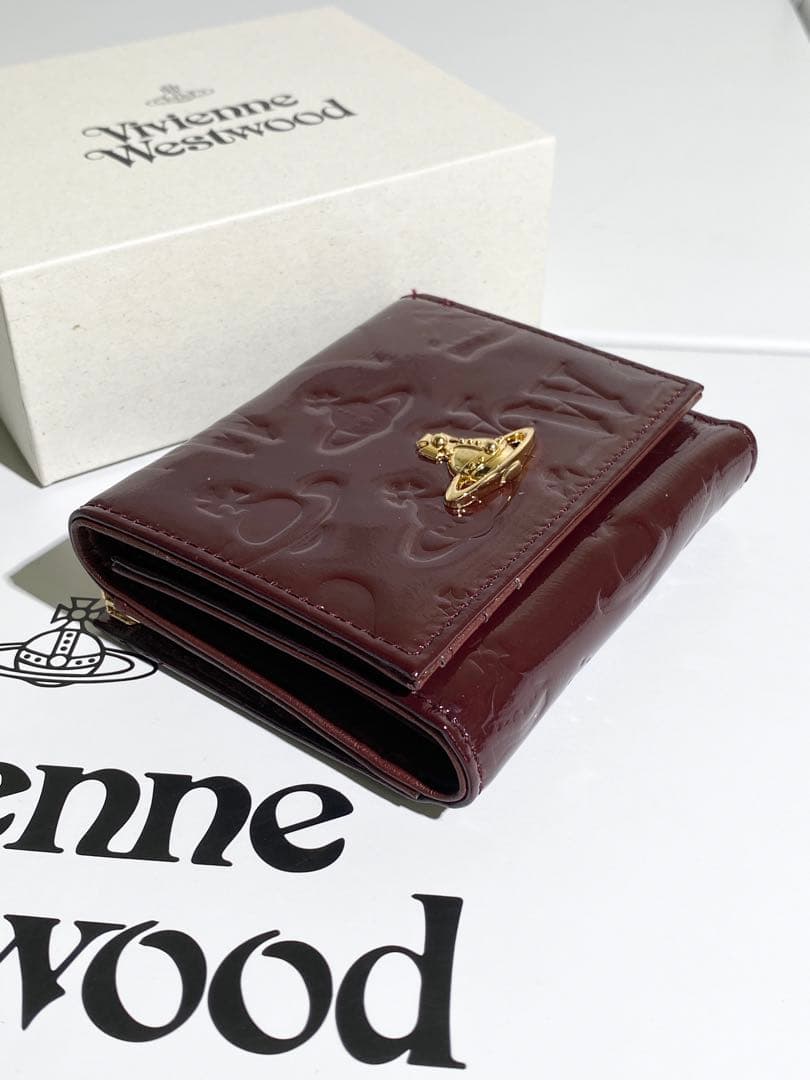 Vivienne Westwood バーガンディ三つ折り財布