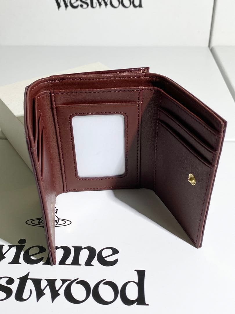Vivienne Westwood バーガンディ三つ折り財布