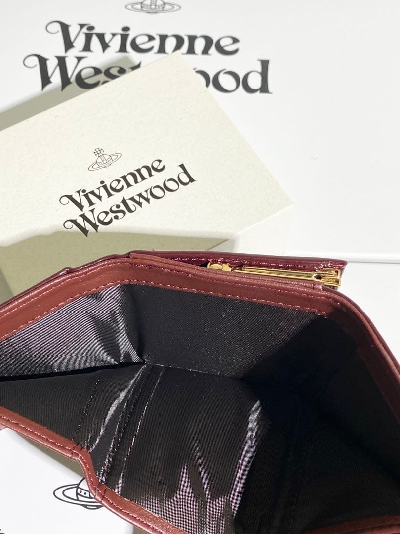 Vivienne Westwood バーガンディ三つ折り財布