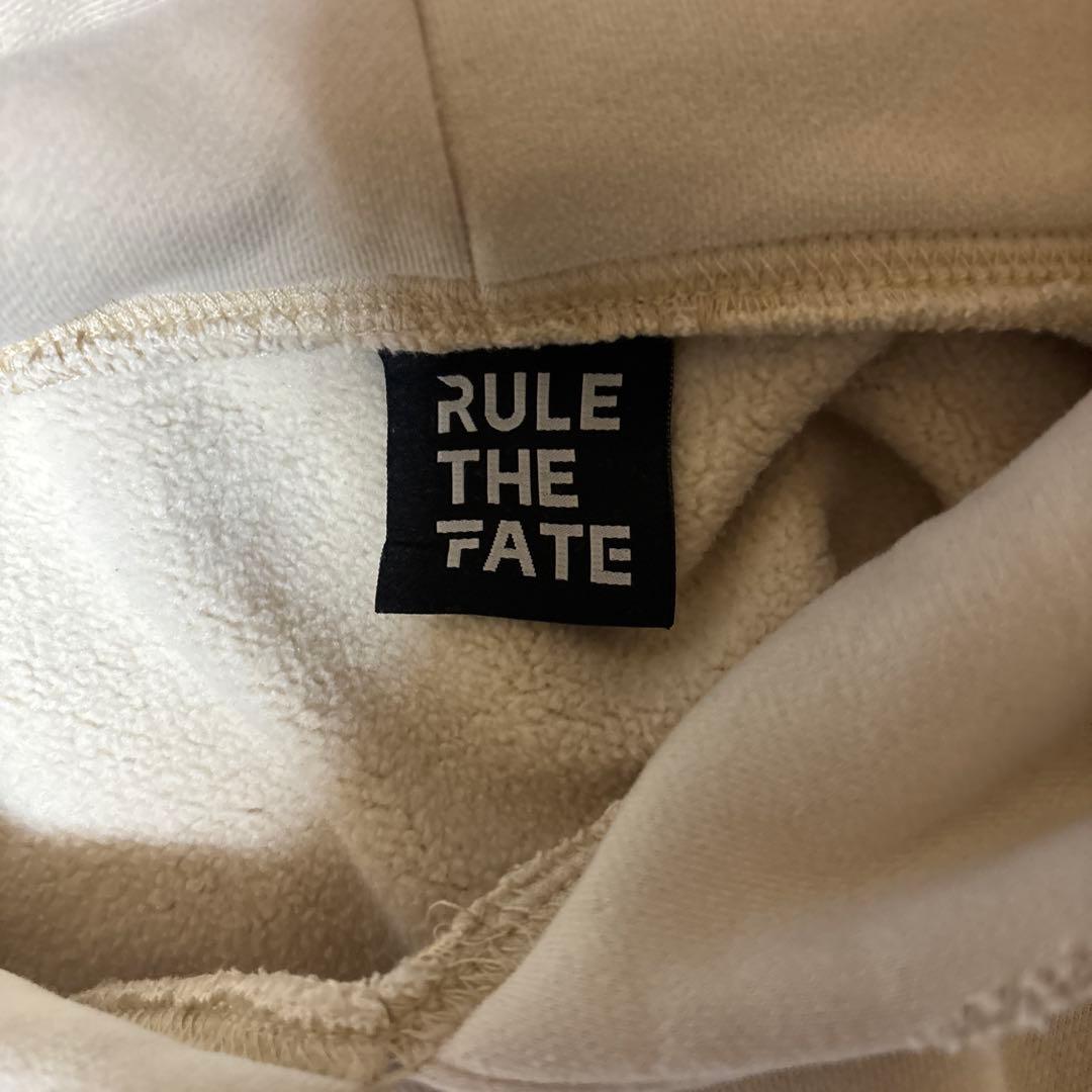 ☆セールRULE THE FATE 裏起毛ダメージ加工フーディー ベージュ