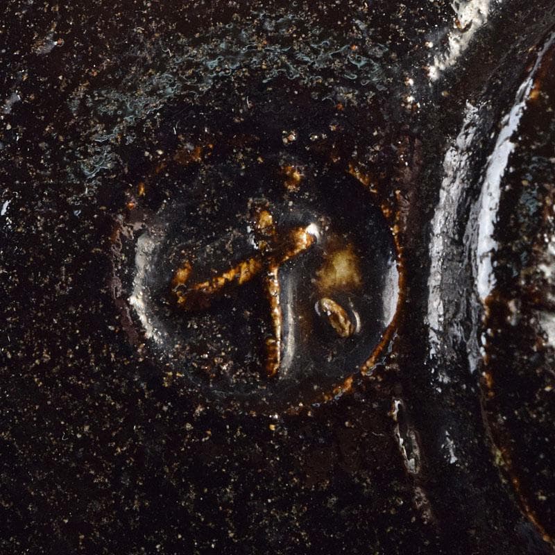 茶道具　楽吉左衛門　黒楽茶碗　時代箱付　V　R9355