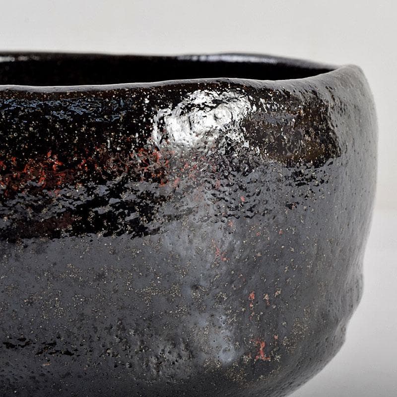 茶道具　楽吉左衛門　黒楽茶碗　時代箱付　V　R9355