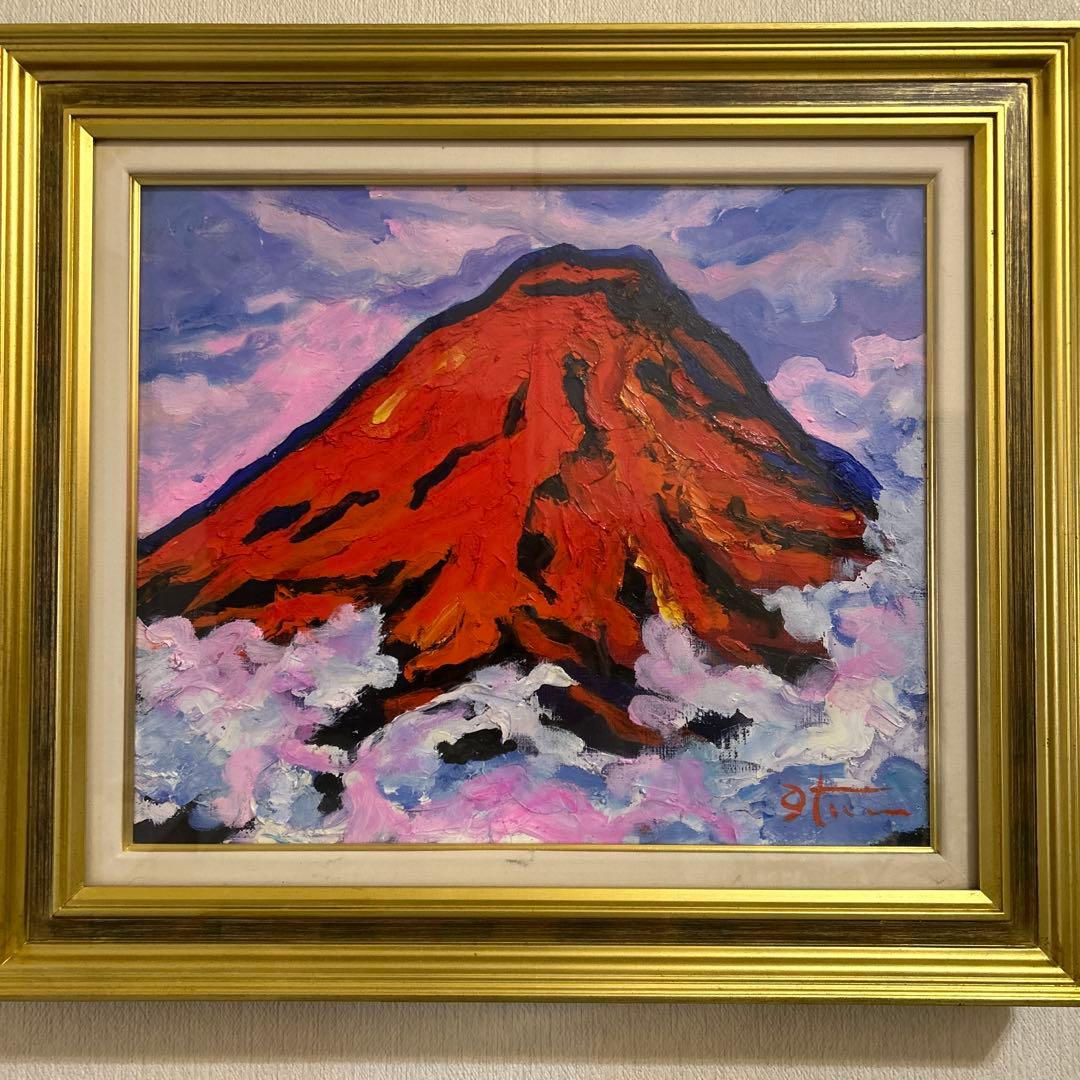 赤富士　油絵