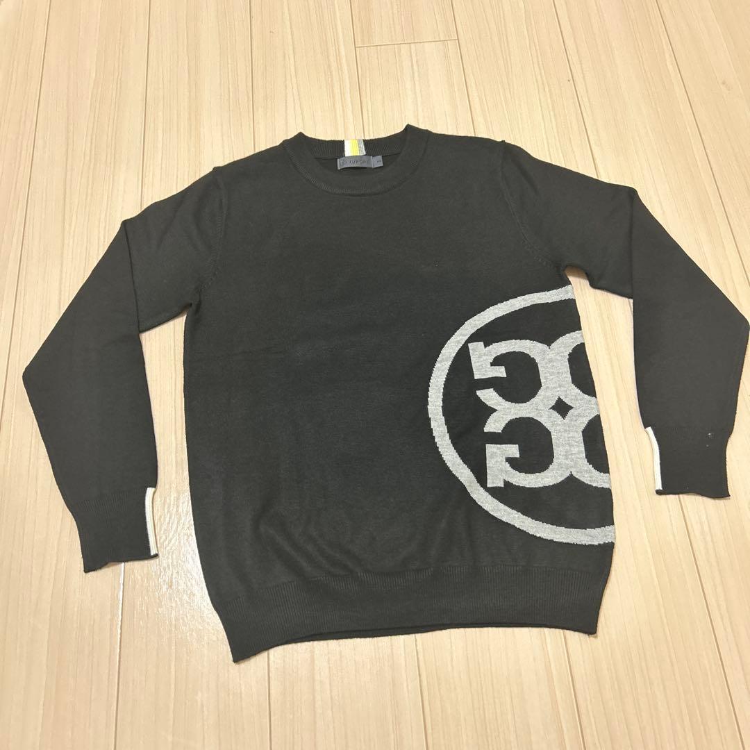 【極美品/M】G/FORE Gロゴ クルーネック ニット セーター 黒白 ゴルフ