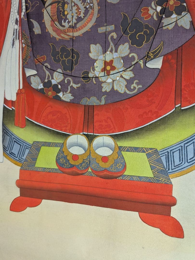 写実的　絹本肉筆　竹森華堂　仏画　頂僧　肖像画　昭和3年