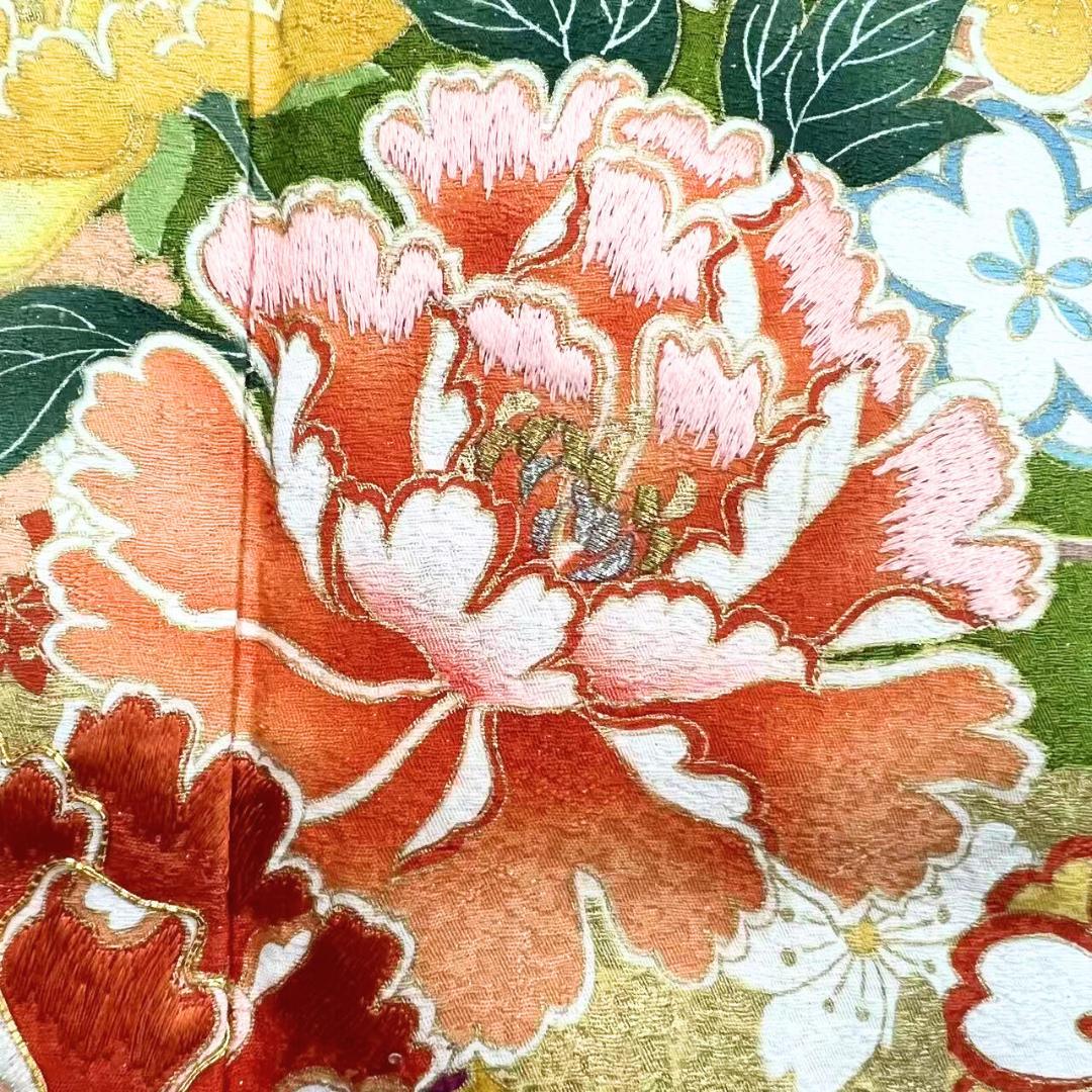 ≪早い者勝ち≫【美品】 振袖 正絹 古典柄 成人式 単品 抹茶色 S*19