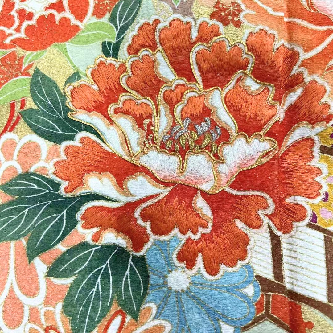 ≪早い者勝ち≫【美品】 振袖 正絹 古典柄 成人式 単品 抹茶色 S*19