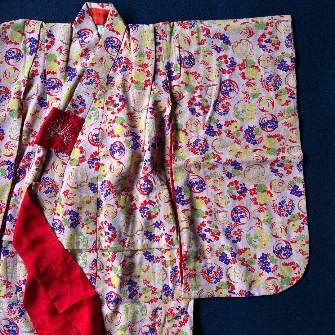 2606 アンティーク子ども着物錦紗襦袢9枚おまとめ売り材料正絹