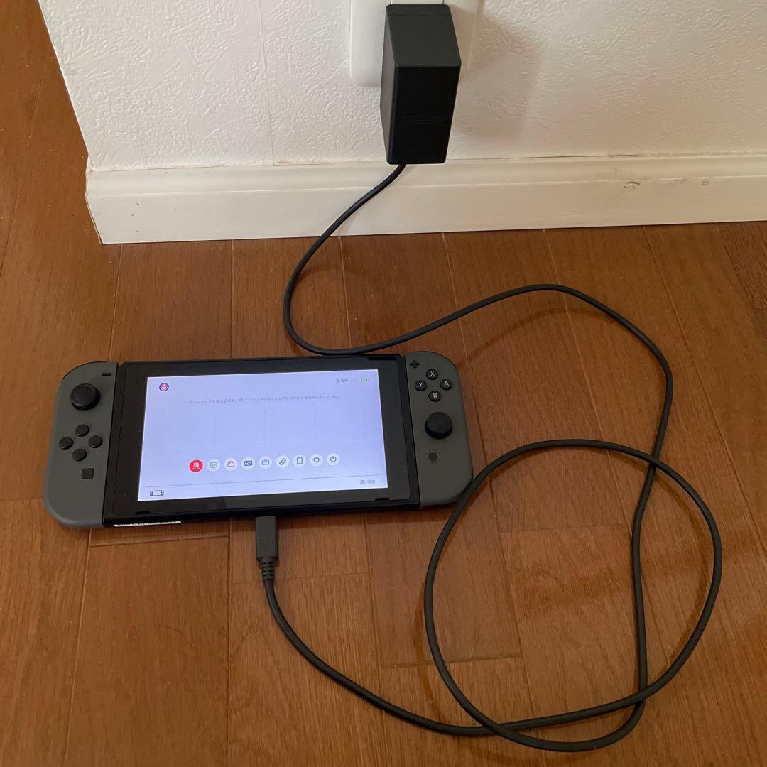 Switch本体グレー、Joy-Con左、SDカード128GB
