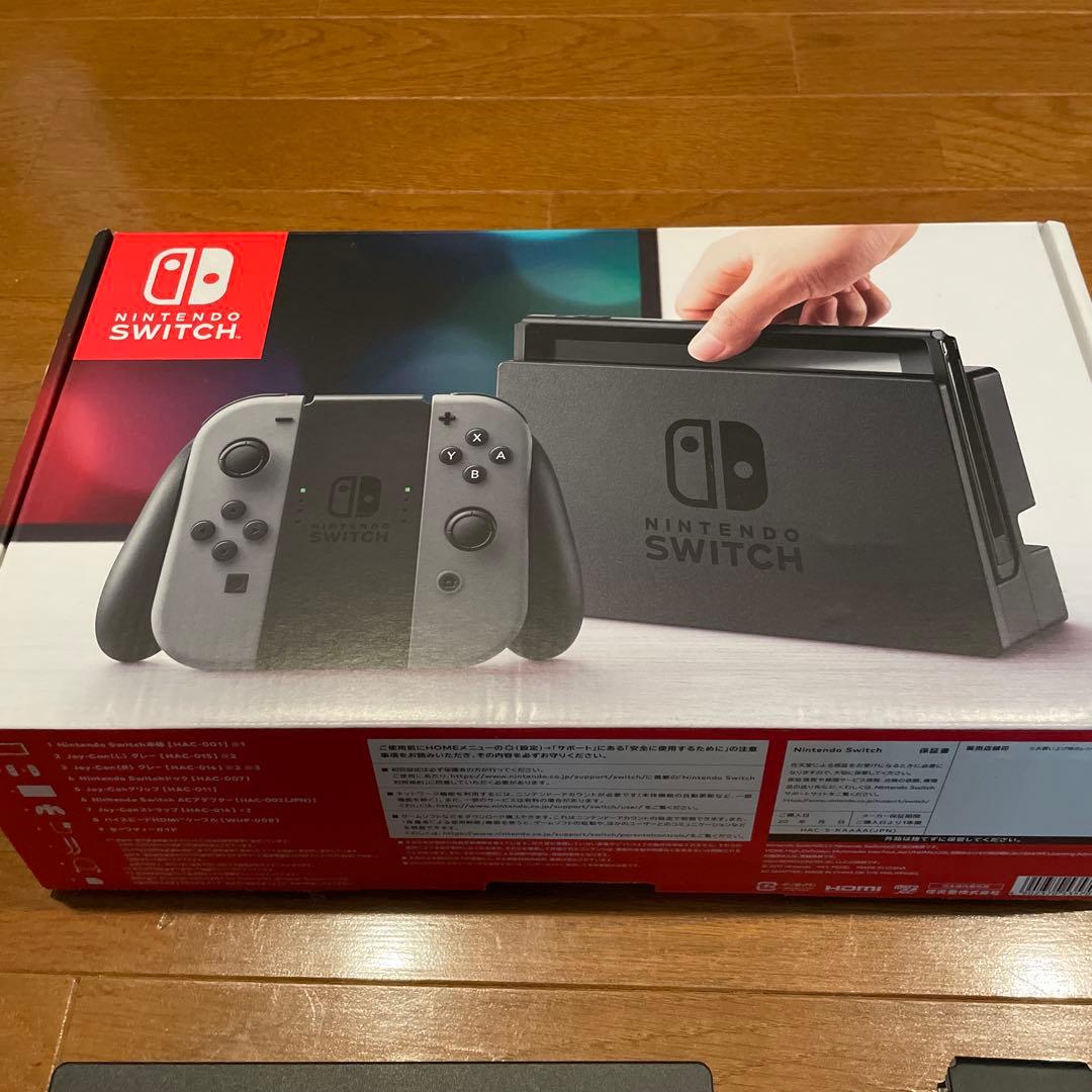 Switch本体グレー、Joy-Con左、SDカード128GB