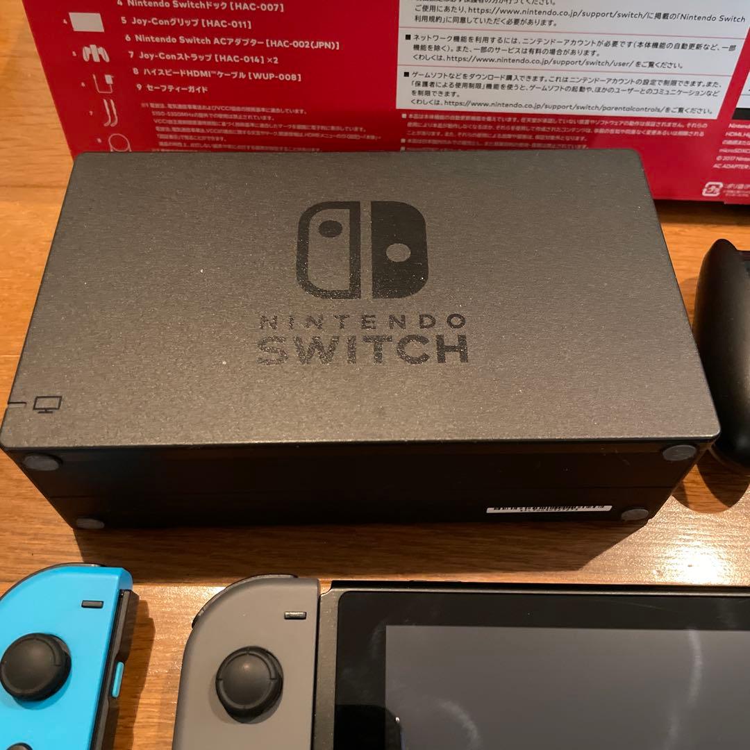 Switch本体グレー、Joy-Con左、SDカード128GB