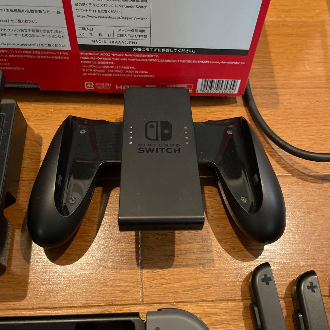Switch本体グレー、Joy-Con左、SDカード128GB