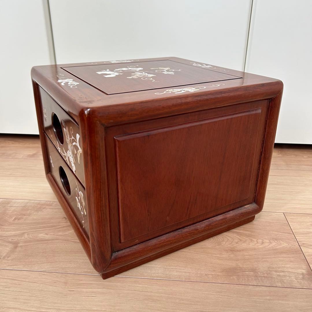 【週末◇10%お値下げ中】昭和レトロ 螺鈿細工 和箪笥 2段小物入れ 葡萄文様