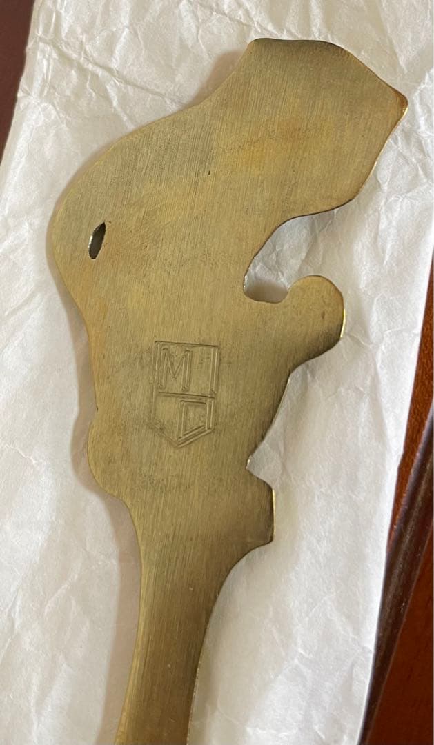 日展　鋳鉄　工芸　作家　津田永寿　希少　猿　ペーパーナイフ　箱付き