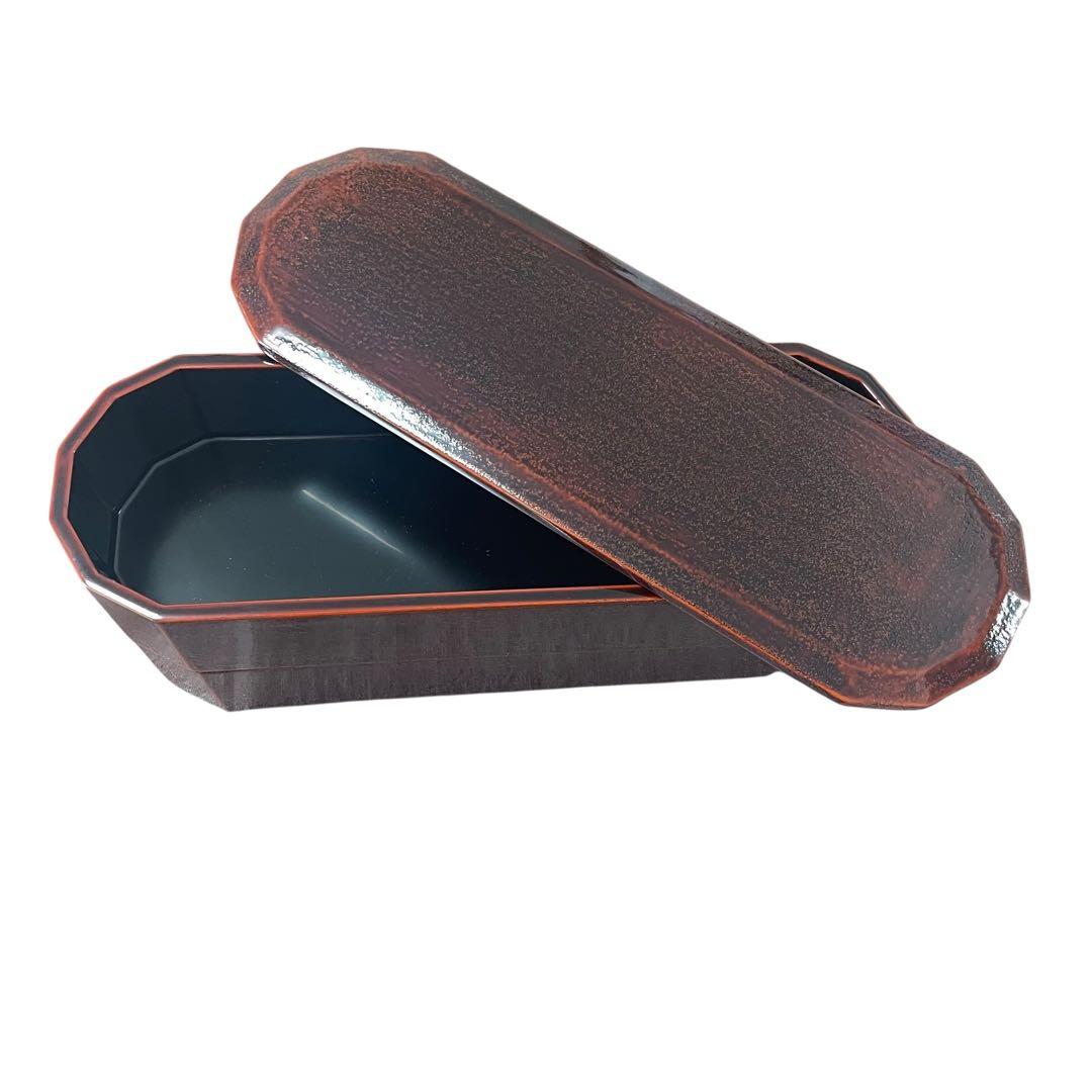 漆器重箱 溜塗り　二段重　木製