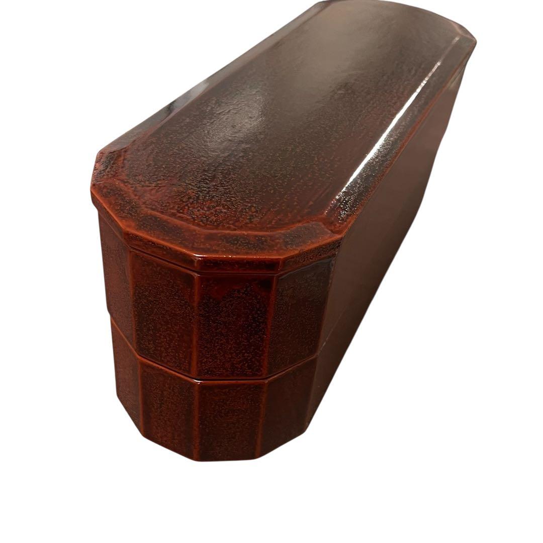 漆器重箱 溜塗り　二段重　木製