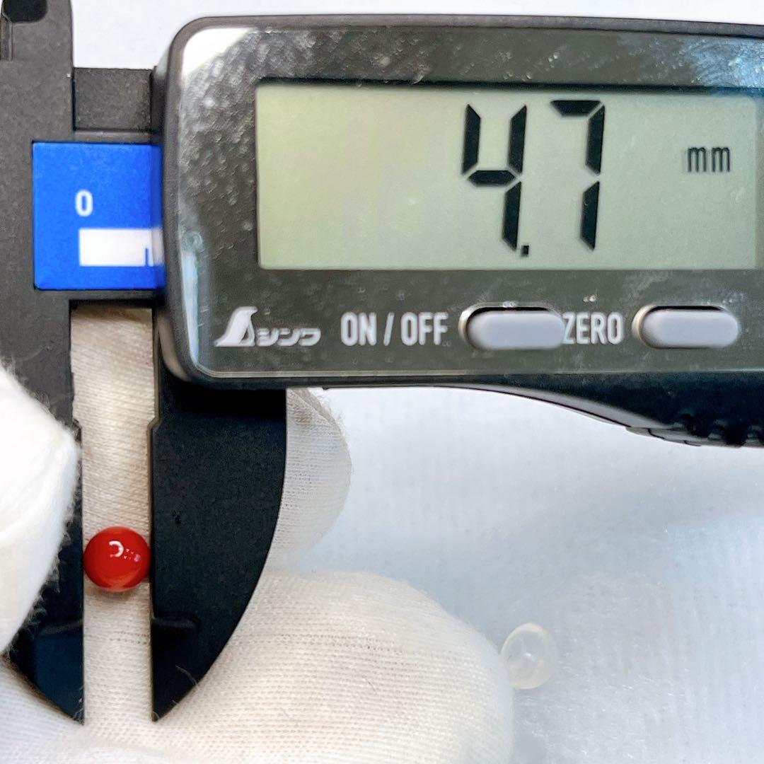 本赤 珊瑚　日本高知県産　K18YG ピアス 4.7mm アクセサリー