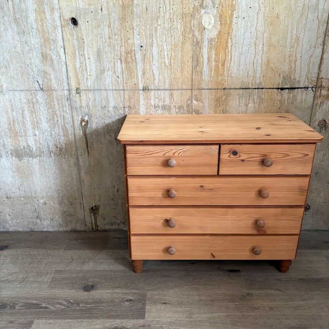 パイン材　カントリースタイル　ミドルチェスト