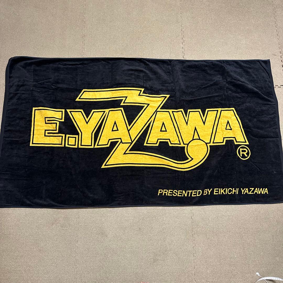 【美品】矢沢永吉/スペシャルビーチタオル/ロゴ/ブラック×ゴールド