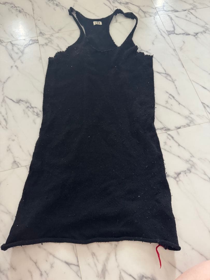 L.G.B. ブラック ノースリーブタンクトップ　メンズ0サイズ