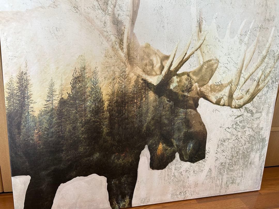 ヘラジカアート(moose、大きい、正方形)