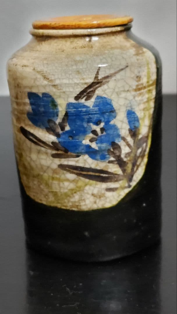 乾山銘 茶入 夏冬二つ揃 桔梗文 麦藁文 碌々斎