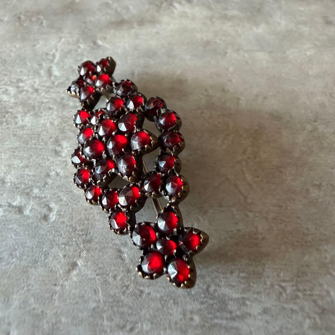 アンティーク ボヘミアンガーネット ブローチ