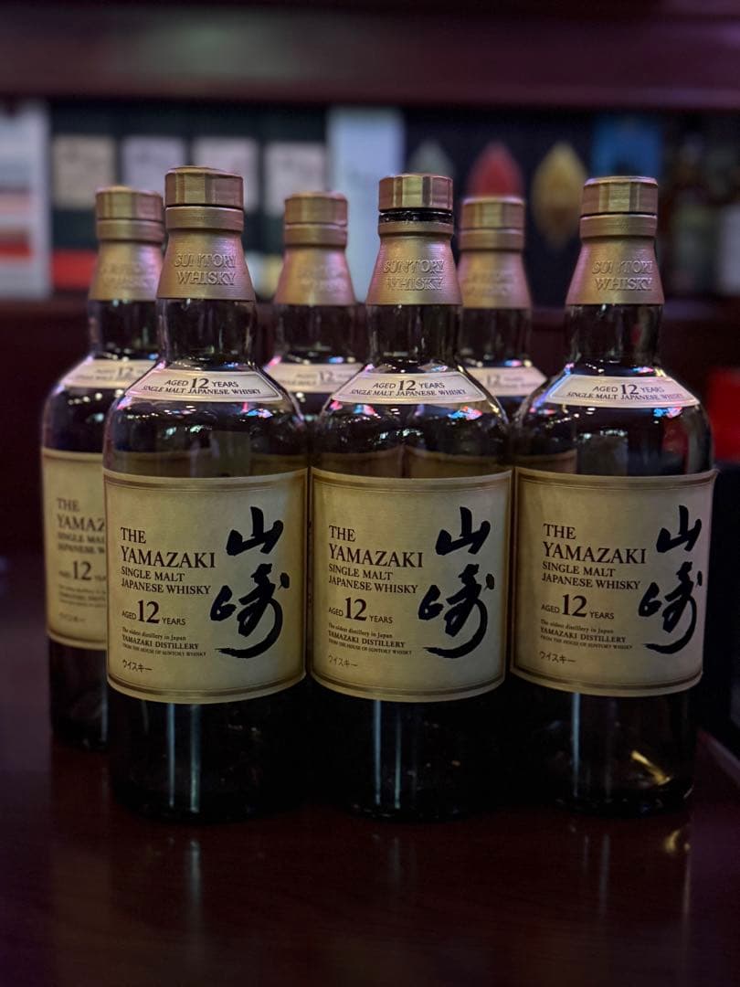 山崎12年6本&白州12年6本.空瓶＆ケース.12本セット。