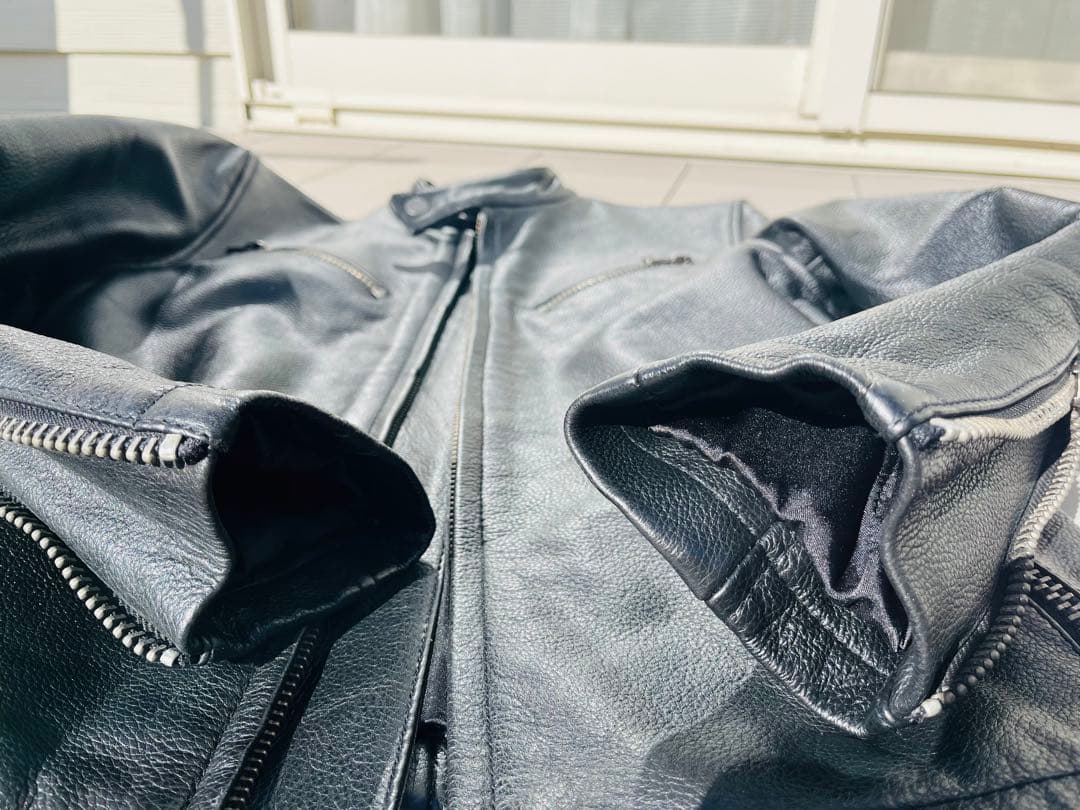 美品　HARUF Sergio 本革 シングルライダースジャケット　ハルフ