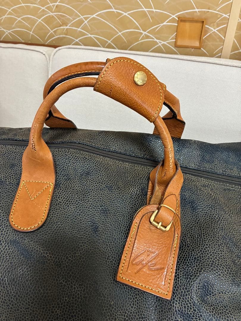 BRIC'Sブリックス　レザー ボストンバッグ　イタリア　大容量　シボ革　レトロ