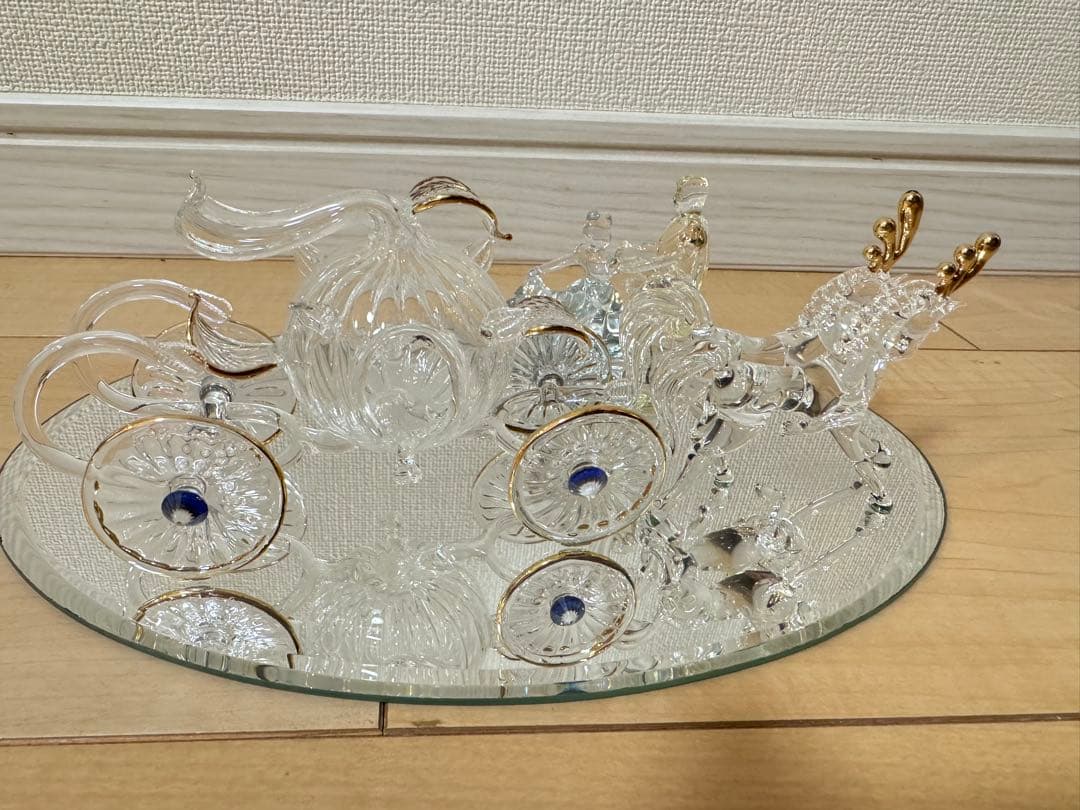 希少 ディズニー カボチャの馬車 シンデレラ ガラス細工 フィギュア