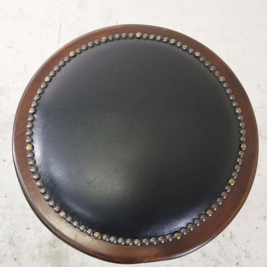 6脚まとめ買い4 ルーマニア製 ハイスツール ビーチ材 ブラック PVCレザー