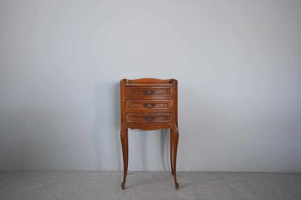 フランスアンティーク猫脚ベッドサイドキャビネット/ナイトテーブル机(91-236