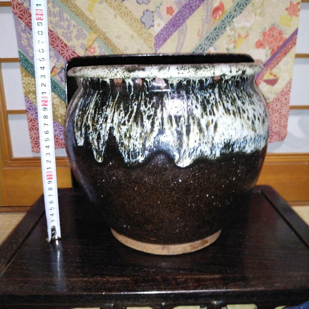 NO362 堤焼　甕　瓶　宮城　仙台　民芸　時代物