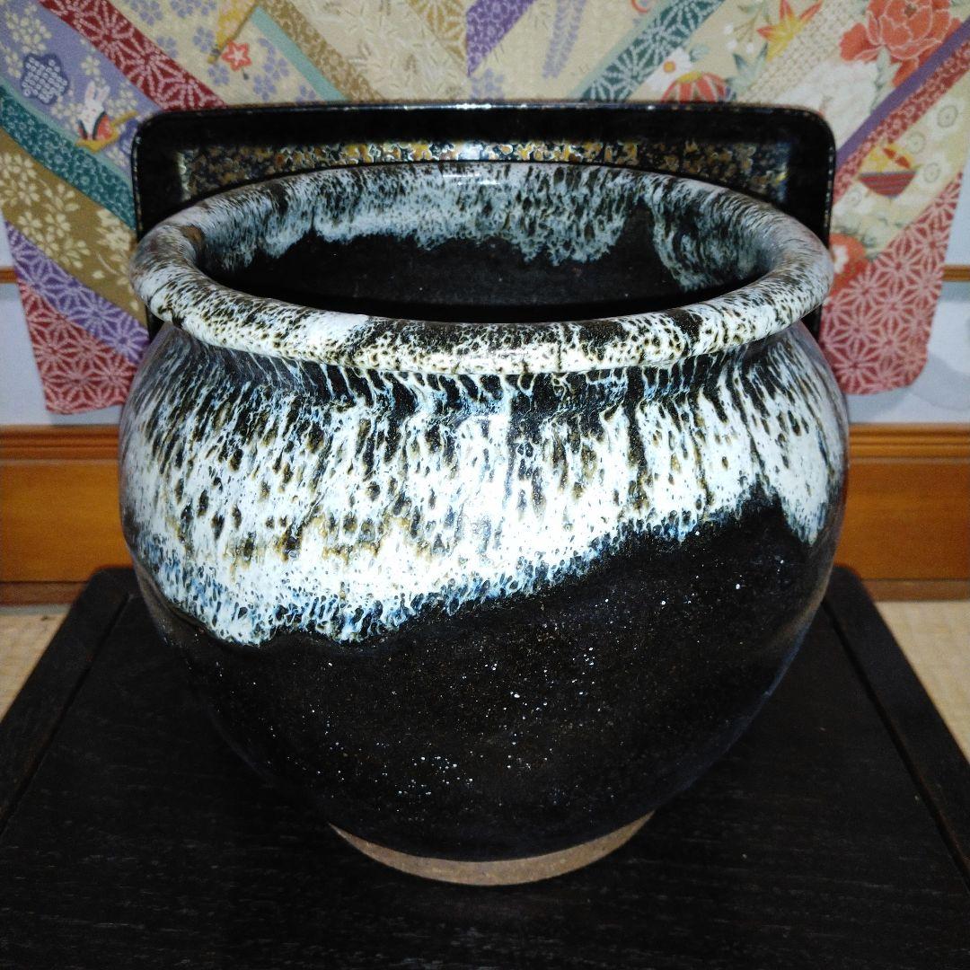 NO362 堤焼　甕　瓶　宮城　仙台　民芸　時代物