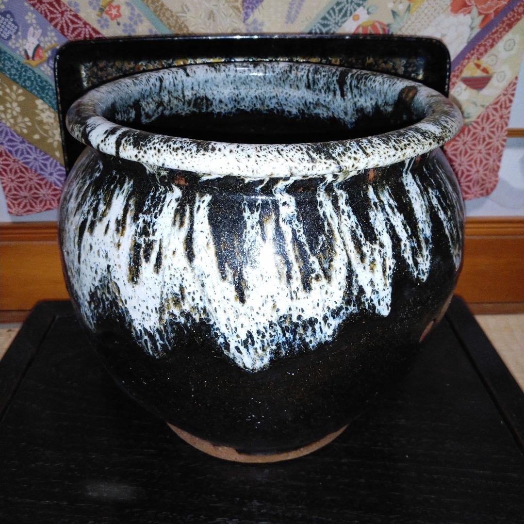 NO362 堤焼　甕　瓶　宮城　仙台　民芸　時代物