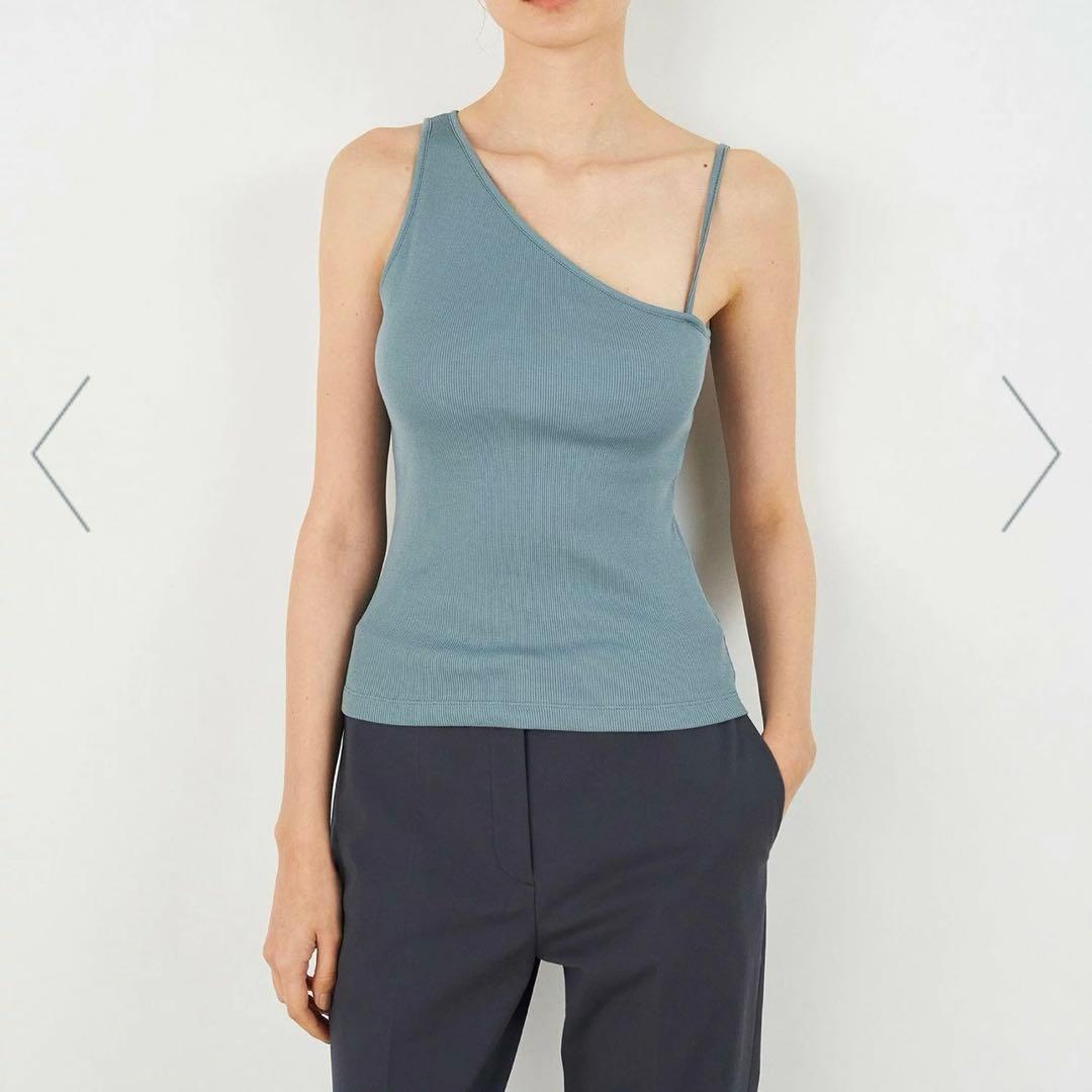 DESPRES スモールライトリブワンショルダータンクトップ　フリーサイズ